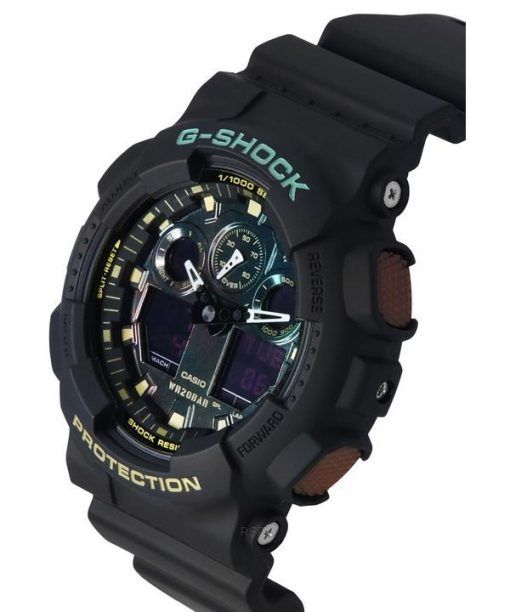 카시오 G-Shock 아날로그 디지털 수지 스트랩 멀티컬러 다이얼 쿼츠 GA-100RC-1A 200M 남성용 시계