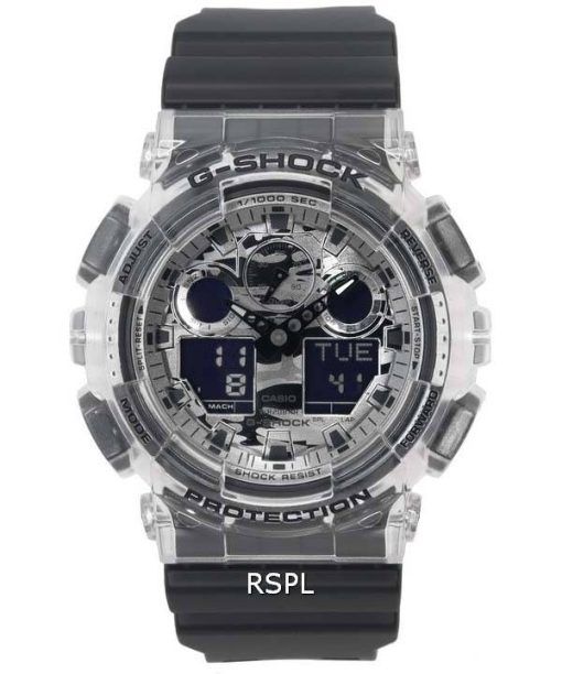 카시오 G-Shock 아날로그 디지털 위장 다이얼 쿼츠 GA-100SKC-1A GA100SKC-1 200M 남성용 시계