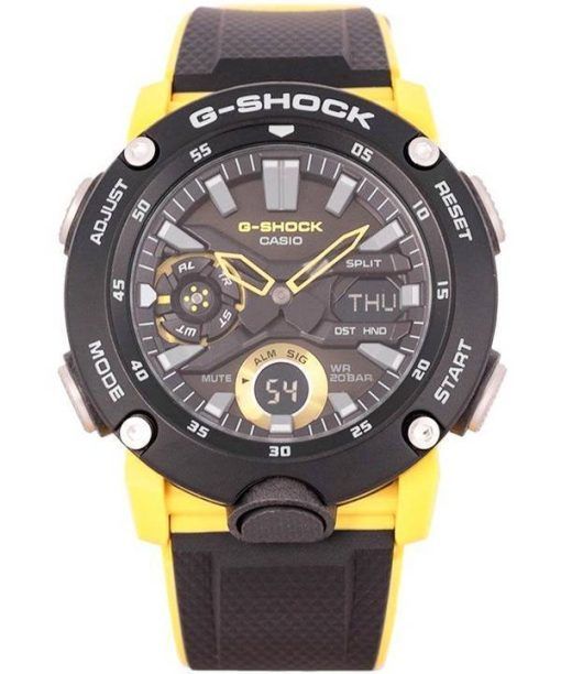 Casio G-Shock Carbon Core Guard 디지털 아날로그 블랙 다이얼 쿼츠 GA-2000-1A9 GA2000-1 200M 남성용 시계