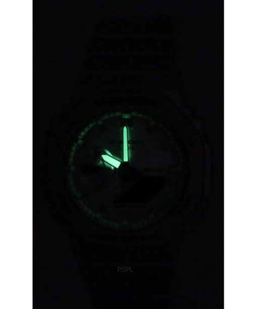 카시오 G-Shock 아날로그 디지털 Retrofuture 시리즈 메탈릭 실버 쿼츠 GA-2100FF-8A 200M 남성용 시계