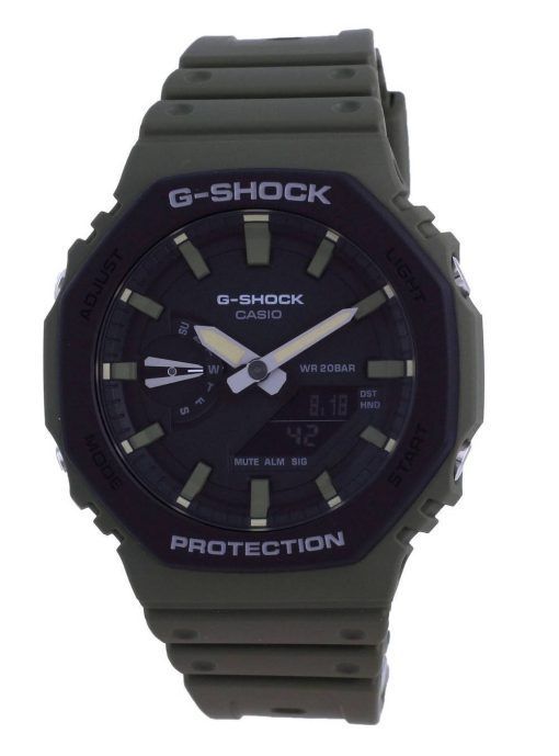 카시오 G-Shock 아날로그 디지털 탄소 코어 가드 GA-2110SU-3A GA2110SU-3 200M 남성용 시계