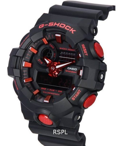 Casio G-Shock X Ignite Red Series 아날로그 디지털 쿼츠 GA-700BNR-1A GA700BNR-1 200M 남성용 시계