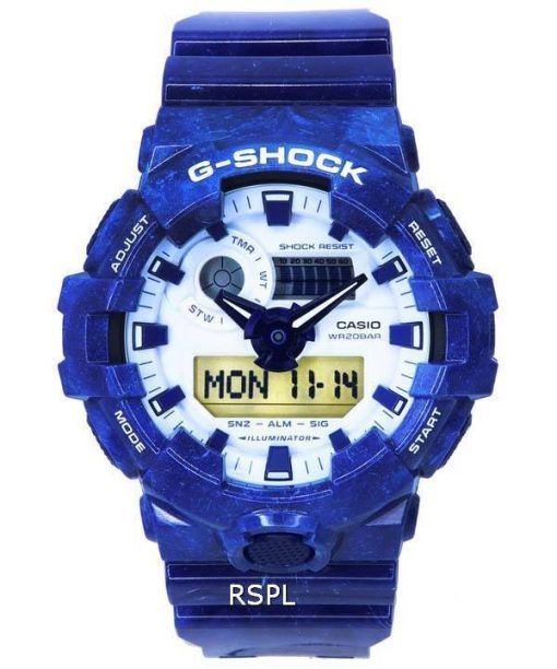 카시오 G-Shock 도자기 아날로그 디지털 쿼츠 GA-700BWP-2A GA700BWP-2 200M 남성용 시계