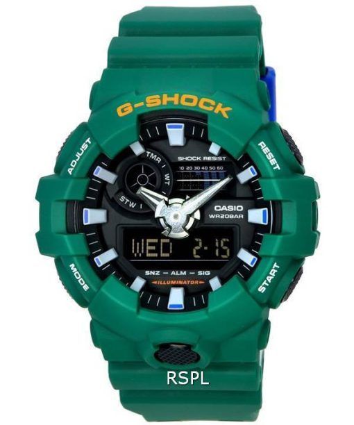 Casio G-Shock Popular Spirited Colors 그린 아날로그 디지털 쿼츠 GA-700SC-3A GA700SC-3 200M 남성용 시계