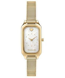 Oui &amp, Me Finette 화이트 다이얼 Gold Tone 스테인레스 스틸 쿼츠 ME010198 여성용 시계