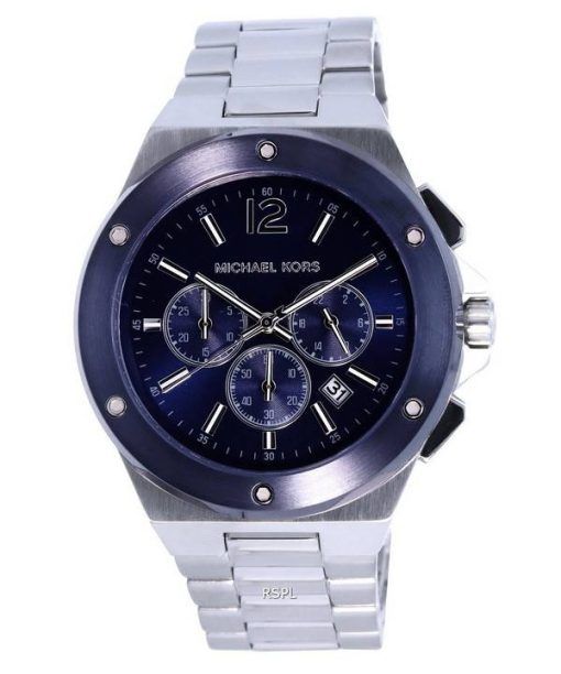 Michael Kors Lennox 크로노그래프 스테인레스 스틸 블루 다이얼 쿼츠 MK8938 남성용 시계