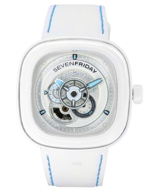 Sevenfriday P-시리즈 Curacao Day-Night 화이트 다이얼 오토매틱 P1C/05 SF-P1C-05 100M 남성용 시계