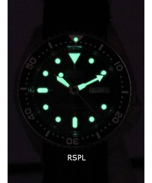 세이코 검은색 다이얼 오토매틱 다이버&#39,s SKX007J1-var-NATO21 200M 남성용 시계