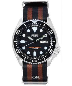 세이코 검은색 다이얼 오토매틱 다이버&#39,s SKX007J1-var-NATO22 200M 남성용 시계