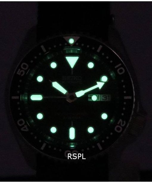 세이코 검은색 다이얼 오토매틱 다이버&#39,s SKX007J1-var-NATO22 200M 남성용 시계