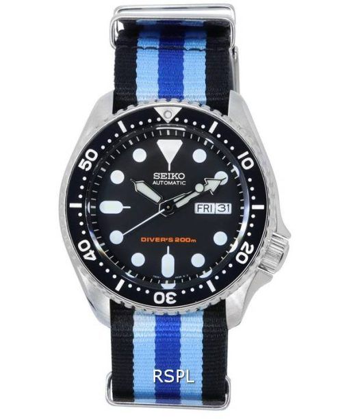 세이코 검은색 다이얼 오토매틱 다이버&#39,s SKX007K1-var-NATO20 200M 남성용 시계