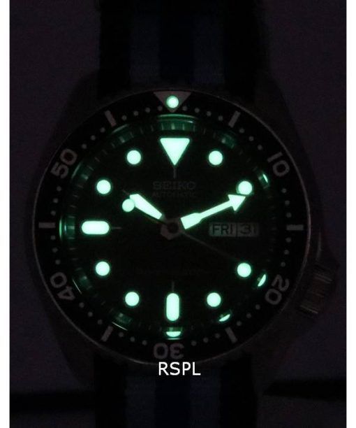 세이코 검은색 다이얼 오토매틱 다이버&#39,s SKX007K1-var-NATO20 200M 남성용 시계