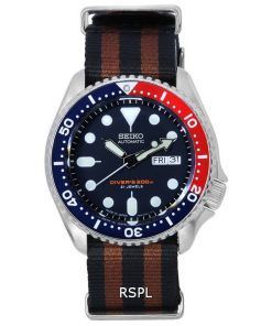 세이코 파란색 다이얼 오토매틱 다이버&#39,s SKX009J1-var-NATO22 200M 남성용 시계