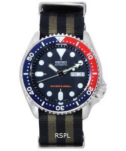 세이코 파란색 다이얼 오토매틱 다이버&#39,s SKX009K1-var-NATO21 200M 남성용 시계