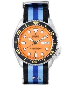 세이코 Orange 다이얼 오토매틱 Diver&#39,s SKX011J1-var-NATO20 200M 남성용 시계