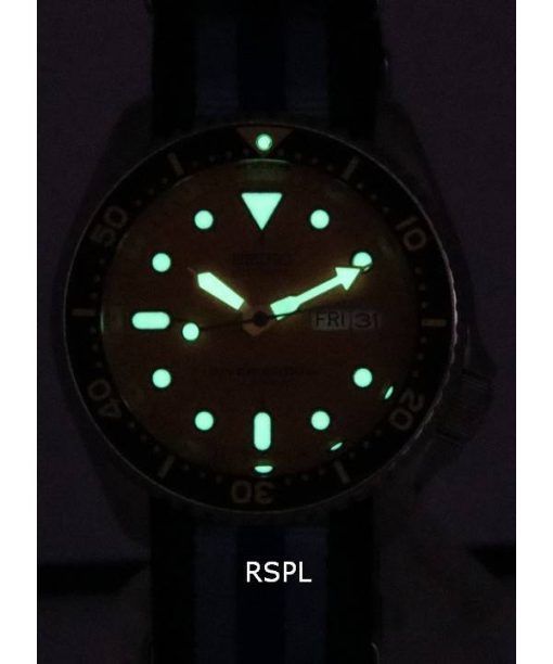 세이코 Orange 다이얼 오토매틱 Diver&#39,s SKX011J1-var-NATO20 200M 남성용 시계