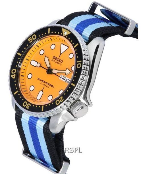 세이코 Orange 다이얼 오토매틱 Diver&#39,s SKX011J1-var-NATO20 200M 남성용 시계