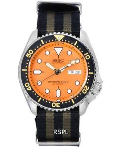 세이코 Orange 다이얼 오토매틱 다이버&#39,s SKX011J1-var-NATO21 200M 남성용 시계