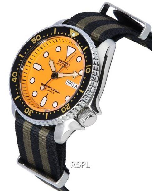 세이코 Orange 다이얼 오토매틱 다이버&#39,s SKX011J1-var-NATO21 200M 남성용 시계