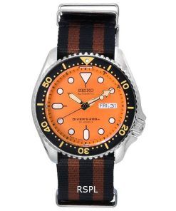 세이코 Orange 다이얼 오토매틱 다이버&#39,s SKX011J1-var-NATO22 200M 남성용 시계