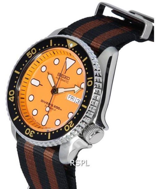 세이코 Orange 다이얼 오토매틱 다이버&#39,s SKX011J1-var-NATO22 200M 남성용 시계