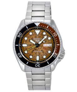 세이코 5 스포츠 SKX 스타일 스테인레스 스틸 투명 오렌지 다이얼 자동 SRPJ47K1 100M 남성용 시계