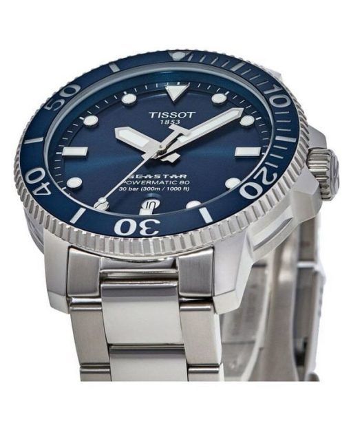 티쏘 Seastar 1000 Professional Powermatic 80 Blue Dial Diver&#39,s T120.407.11.041.03 T1204071104103 300M 남성용 시계