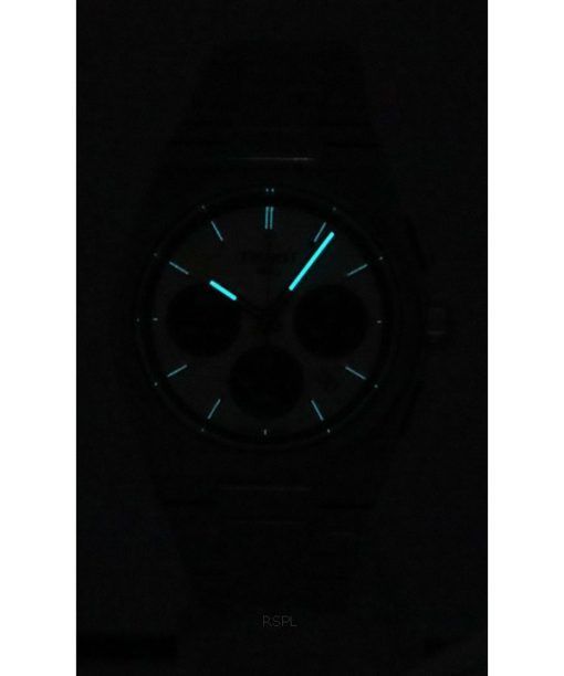 티쏘 T-Classic PRX 크로노그래프 화이트 다이얼 오토매틱 T137.427.11.011.00 100M 남성용 시계