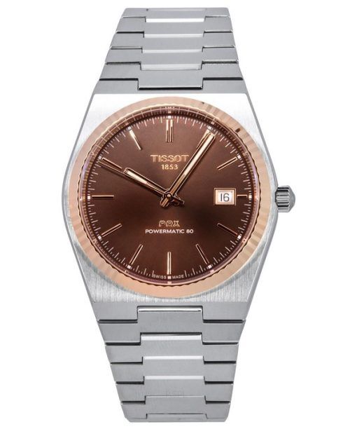 Tissot T-Gold PRX Powermatic 80 스테인레스 스틸 및 18K 골드 베젤 오토매틱 T931.407.41.291.00 100M 남성용 시계