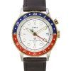 Timex Waterbury Traditional GMT 가죽 스트랩 화이트 다이얼 쿼츠 TW2U99100 100M 남성용 시계