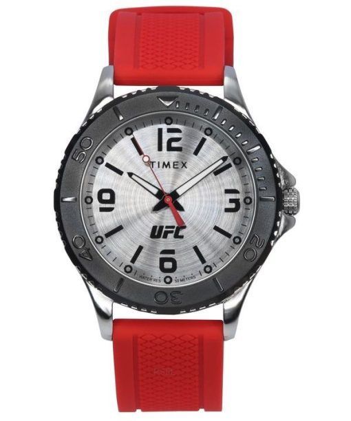 Timex UFC 게이머 실리콘 스트랩 실버 다이얼 쿼츠 TW2V58200 남성용 시계