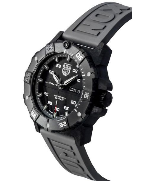 Luminox Master Carbon SEAL 그레이 러버 스트랩 블랙 다이얼 스위스 오토매틱 다이버 XS.3862 200M 남성용 시계