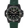 Luminox Master Carbon SEAL 그린 러버 스트랩 블랙 다이얼 스위스 오토매틱 다이버 XS.3877 200M 남성용 시계