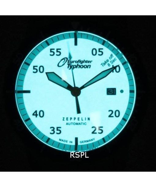 Zeppelin Eurofighter Typhoon Beige Luminous Dial 오토매틱 다이버 7268M-5 7268M5 200M 남성용 시계