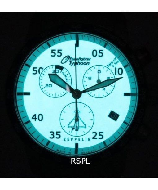 Zeppelin Eurofighter Typhoon 크로노그래프 Beige Luminous Dial Quartz 7298M-5 7298M5 100M 남성용 시계