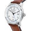 Zeppelin 100 Jahre GMT 가죽 스트랩 실버 다이얼 오토매틱 86661 남성용 시계