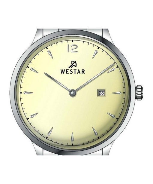 Westar Profile Two Tone 스테인레스 스틸 라이트 샴페인 다이얼 쿼츠 40218STN102 여성용 시계