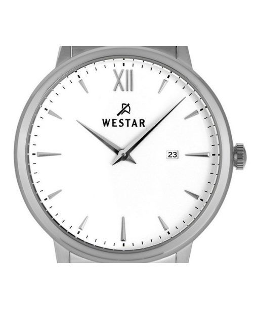 Westar Profile 스테인레스 스틸 화이트 다이얼 쿼츠 50215STN101 남성용 시계