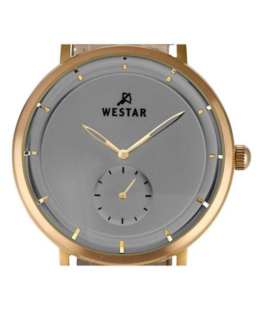 Westar Profile 가죽 스트랩 그레이 다이얼 쿼츠 50246BZZ186 남성용 시계