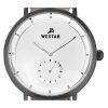 Westar Profile 가죽 스트랩 실버 다이얼 쿼츠 50246GGN187 남성용 시계
