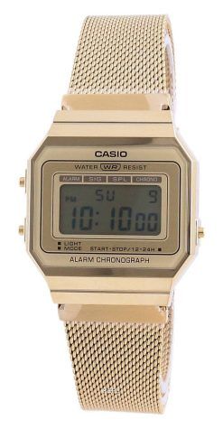 Casio Youth Vintage Gold Tone 스테인리스 스틸 디지털 A700WMG-9A 남여 공용 시계