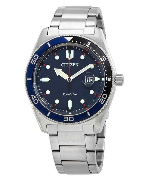 Citizen 시티즌시계 에코드라이브 스테인레스 스틸 블루 다이얼 AW1761-89L 100M 남성용 시계