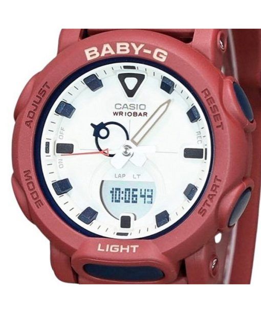 Casio Baby-G 아날로그 디지털 바이오 기반 레진 스트랩 화이트 다이얼 쿼츠 BGA-310RP-4A 100M 여성용 시계