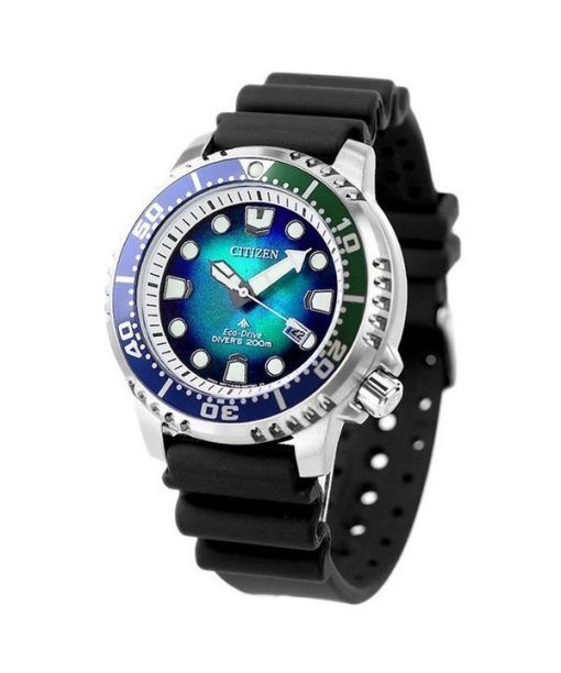 Citizen Promaster Dive 에코드라이브 폴리우레탄 스트랩 블루 다이얼 다이버 BN0166-01L 200M 남성용 시계