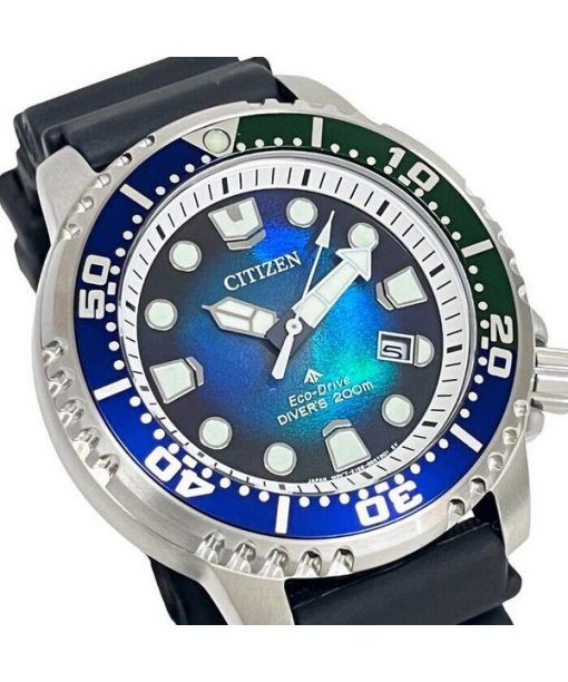 Citizen Promaster Dive 에코드라이브 폴리우레탄 스트랩 블루 다이얼 다이버 BN0166-01L 200M 남성용 시계