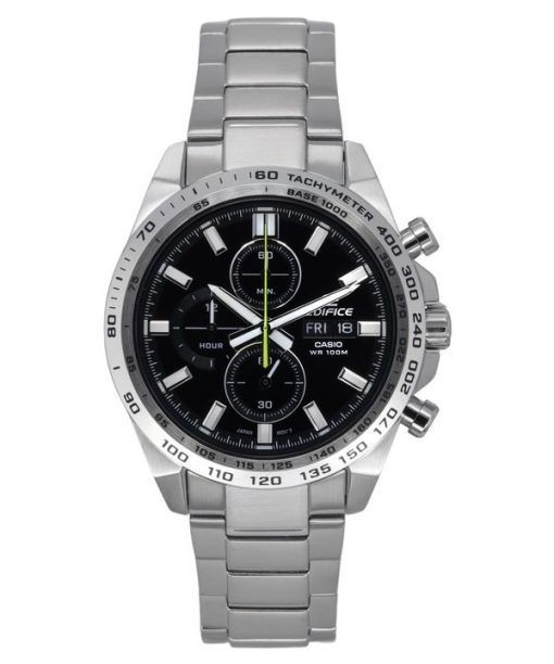 Casio Edifice 스탠다드 크로노그래프 스테인레스 스틸 블랙 다이얼 쿼츠 EFR-574D-1A 100M 남성용 시계