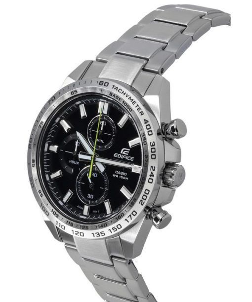 Casio Edifice 스탠다드 크로노그래프 스테인레스 스틸 블랙 다이얼 쿼츠 EFR-574D-1A 100M 남성용 시계