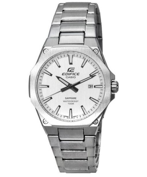 카시오 Edifice 스테인리스 스틸 화이트 다이얼 쿼츠 EFR-S108D-7A EFRS108D-7 100M 남성용 시계