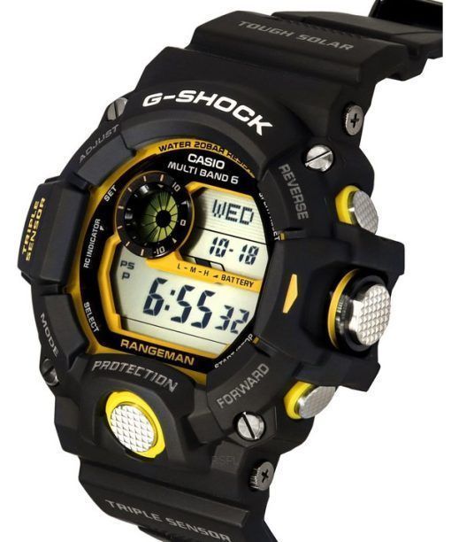 Casio G-Shock Master Of G-Land Rangeman 디지털 블랙 레진 스트랩 Solar GW-9400Y-1 200M 남성용 시계