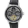 Ingersoll The Jazz Sun and Moon Phase 가죽 스트랩 스켈레톤 실버 다이얼 오토매틱 I07701 남성용 시계